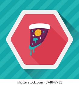 pizza flat icon with long shadow,eps10