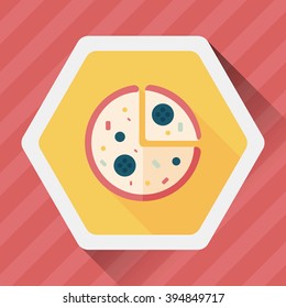 pizza flat icon with long shadow,eps10