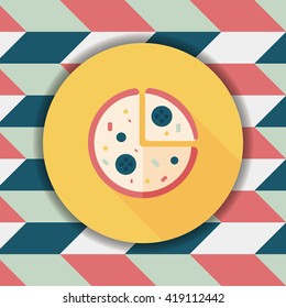 pizza flat icon with long shadow,eps10