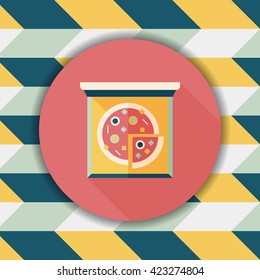 Pizza flat icon with long shadow,eps10