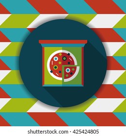 Pizza flat icon with long shadow,eps10