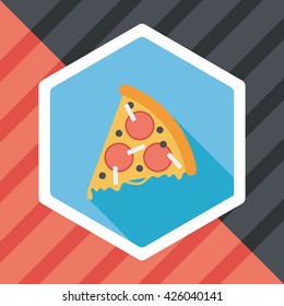 pizza flat icon with long shadow,eps10