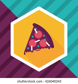 pizza flat icon with long shadow,eps10
