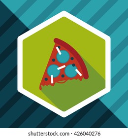 pizza flat icon with long shadow,eps10