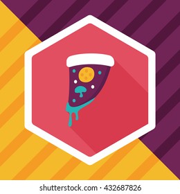 pizza flat icon with long shadow,eps10