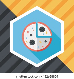 pizza flat icon with long shadow,eps10