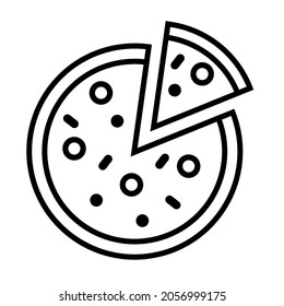 Pizza flat icon with modern vector 