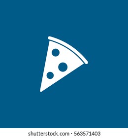 Pizza Flat Icon On Blue Background