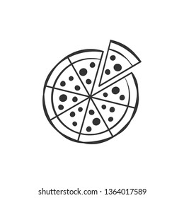 Pizza flat icon on white background