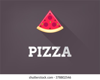 Pizza flat icon. Pizza icon for restaurants and fast food cafe posters, banners or for web and mobile apps