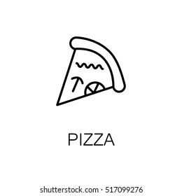 Pizza Flat Icon. Single High Quality Outline Symbol Of Bakery For Web Design Or Mobile App. Thin Line Signs Of Pizza For Design Logo, Visit Card, Etc. Outline Pictogram Of Pizza