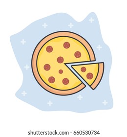 pizza flat icon vector illustration