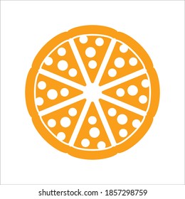 Pizza Flat Icon Vector Logo Template Illustration