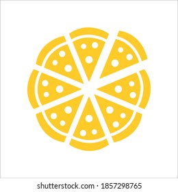 Pizza Flat Icon Vector Logo Template Illustration