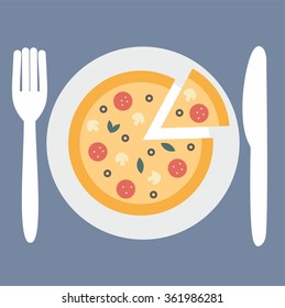 Pizza flat icons isolated on white background. Pizza food silhouette. Pizza piece,pizza slice. Pizza menu illustration isolated. Pizza vector collection isolated on white. Pizza vector silhouette icon