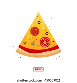 Pizza flat icons isolated on white background. Pizza food silhouette. Pizza piece,pizza slice. Pizza menu illustration isolated. Pizza vector collection isolated on white. Pizza vector silhouette icon