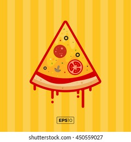 Pizza flat icons isolated on white background. Pizza food silhouette. Pizza piece,pizza slice. Pizza menu illustration isolated. Pizza vector collection isolated on white. Pizza vector silhouette icon