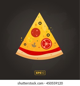 Pizza flat icons isolated on white background. Pizza food silhouette. Pizza piece,pizza slice. Pizza menu illustration isolated. Pizza vector collection isolated on white. Pizza vector silhouette icon