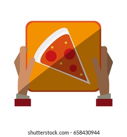 pizza flat illustration shadow