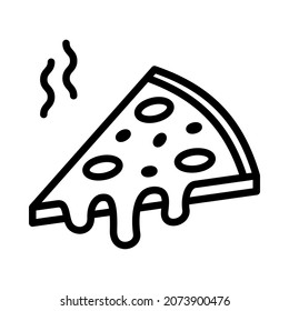 Pizza flat line icon. Pizza making, ordering and delivery service. Fast food symbol. Outline sign for mobile concept and web design, store.