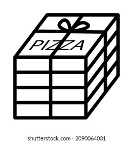 Pizza flat line icon. Pizza making, ordering and delivery service. Fast food symbol. Outline sign for mobile concept and web design, store.