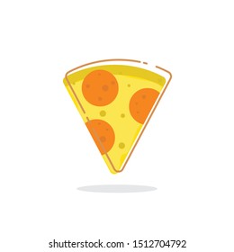Pizza flat line icon. Vector thin sign of italian fast food cafe logo. Pizzeria illustration.