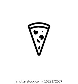 Pizza flat line icon. Vector thin sign of fast food cafe logo.