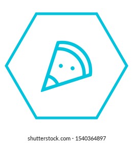 Pizza flat line icon. Vector thin sign of italian fast food cafe logo. Pizzeria illustration.