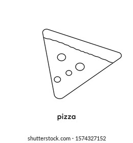Pizza flat line icon. Vector thin sign of italian fast food cafe logo. Pizzeria illustration.