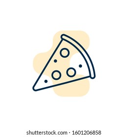 Pizza flat line icon. Vector thin sign of italian fast food cafe logo. Pizzeria illustration.