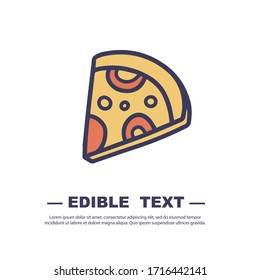 Pizza flat line icon. Vector thin sign of italian fast food cafe logo. Pizzeria illustration.