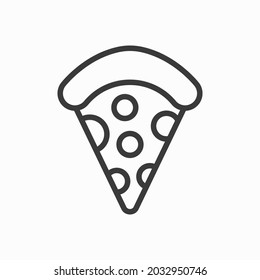 Pizza flat line icon. Vector thin sign of italian fast food icon