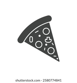 Pizza flat line icon. Vector thin sign of italian fast food cafe logo. Pizzeria illustration.