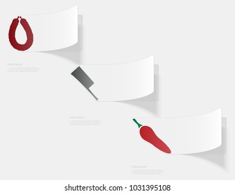 Pizza. Flat sticker with shadow on white background. Vector illustration