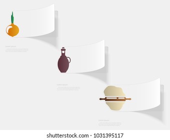 Pizza. Flat sticker with shadow on white background. Vector illustration