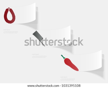 Pizza. Flat sticker with shadow on white background. Vector illustration