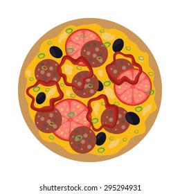 Pizza  Flat style design - vector