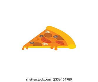 pizza flat vector fast food illustration isolated on white background