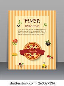 Pizza flyer poster layout template for design