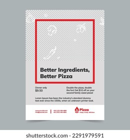 Pizza Flyer Template. A clean, modern, and high-quality design of Flyer vector design. Editable and customize template flyer