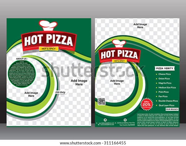 Pizza Flyer Template Magazine Design Vector Stock Vector Royalty Free