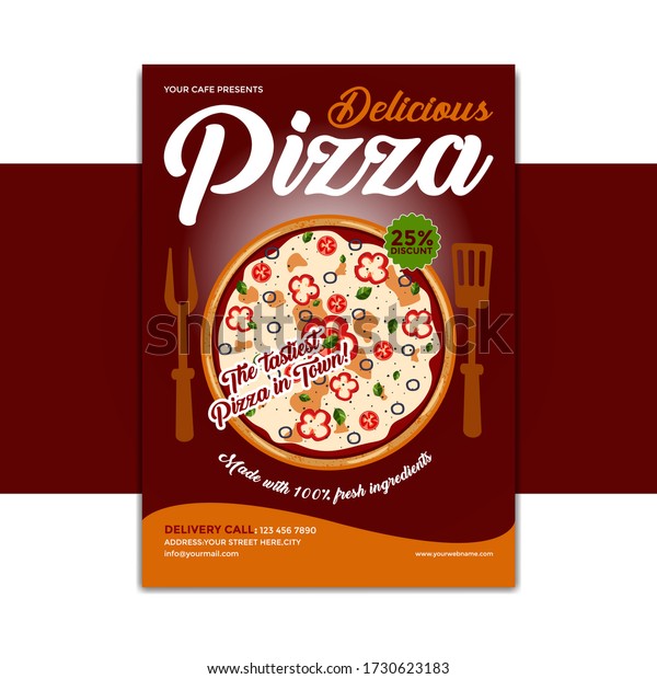 Pizza Flyer Templatefast Food Flyer Design Stock Vector Royalty Free