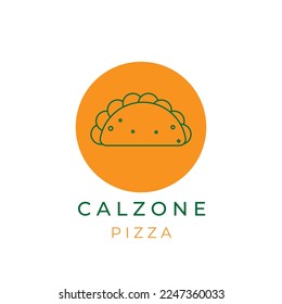 Pizza Folded Calzone Simple Logo