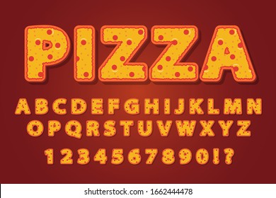 Pizza Food 2d Style Alphabet Text Effect