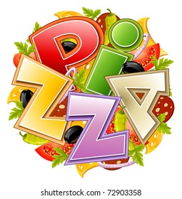 ilustración vectorial del concepto de comida para pizzas aislada en fondo blanco