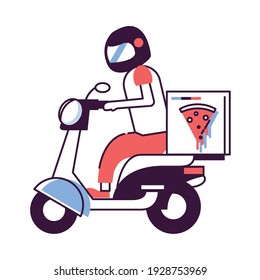 pizza food delivery in motorcycle