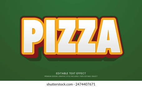 pizza food editable 3d text effect template bold typography and abstract style, food logo and fast food brand