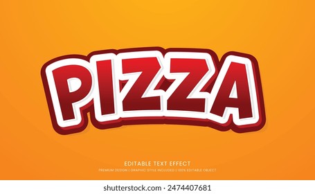 Pizza Food Editable 3D Texteffekt Vorlage Fettschrift und abstrakter Stil, Food-Logo und Fast Food brand