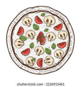 pizza food flat icon isolated