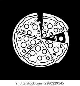 pizza food icon design, typical italian pizza food vector illustration